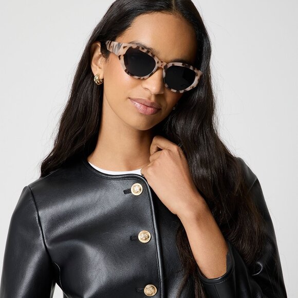 NWT J.Crew Factory Patch Pocket Faux-leather Lady Jacket - Picture 3 of 4